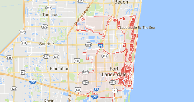 Fort Lauderdale, FL Map