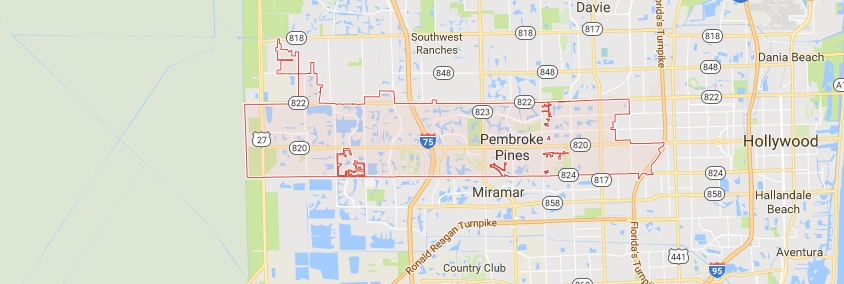 Pembroke Pines, FL Map