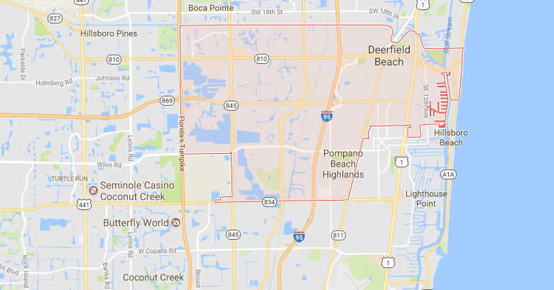Deerfield Beach, FL Map