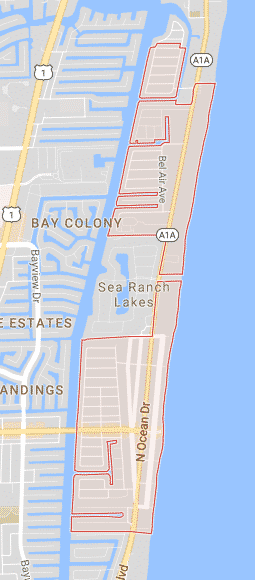 Lauderdale by the Sea, FL Map