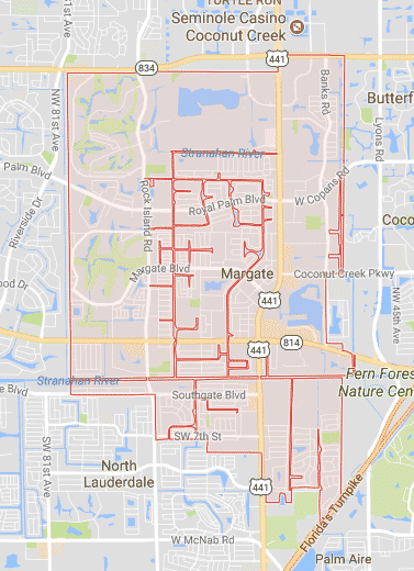 Margate, FL Map