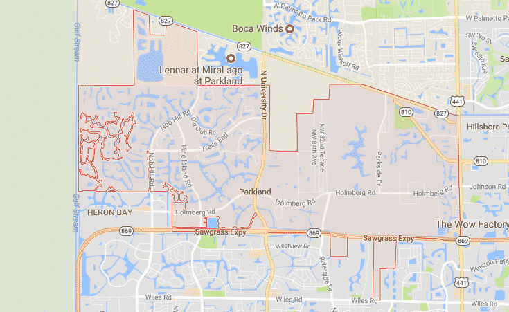 Parkland, FL Map