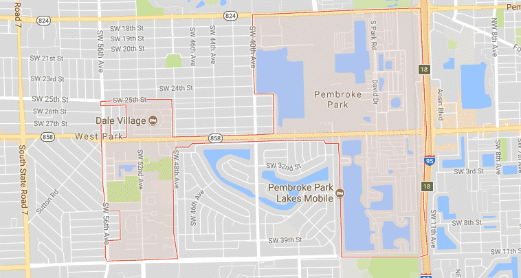 Pembroke Park, FL Map