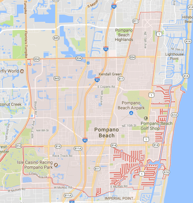 Pompano Beach, FL Map